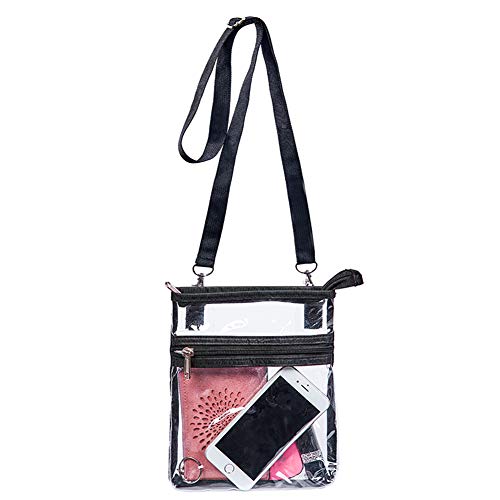 Product Cover Clear Crossbody Purse Bag,NFL & PGA Stadium Approved Clear Purse,Clear Messenger Bag with Adjustable Shoulder Strap for Sports Event Concert Festival