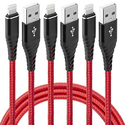 Product Cover Lightning Cable 3ft,CyvenSmart iPhone Charger 3 ft 3pack Nylon Braided iPhone Charger Cable 3 foot Charging & Syncing IPhone Cable 3 feet Compatible with iPhone X/8/8 Plus/7/7 Plus/6/6s