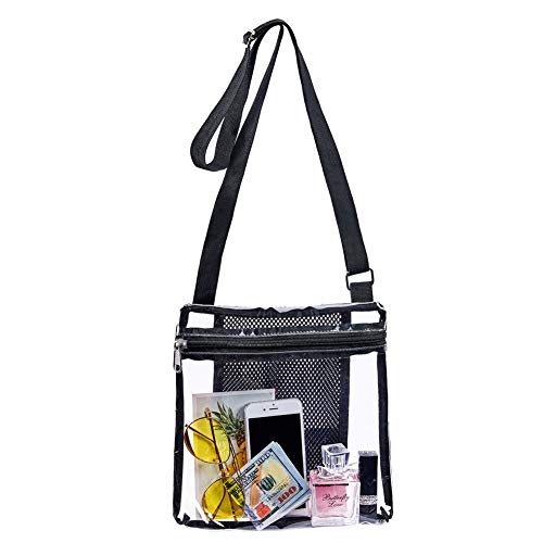 Product Cover Clear Purse Stadium Approved - NFL,PGA & NCAA Clear Crossbody Bag with Inner Mesh Pocket for Sports Event Concert Festival