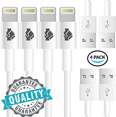 Product Cover Trusted Cables [Apple MFi Certified] iPhone Cord Charging Connector (4 Pack) Model Fast Syncing Speeds - MFi List Name: GS1 - Compatible w/All iPhone 5/6/7/8/X/XS and iPads