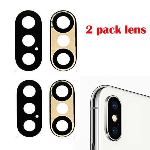Product Cover 2 Pack Afeax Compatible Back Rear Camera Lens Glass Replacement Part for iPhone X