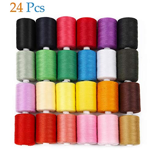Product Cover Sewing Thread Kit 24 Pcs Polyester Multiple Colors Hand Sewing Set Household Multi-Functional for Sewing Machines Handmade Crafts Embroidery