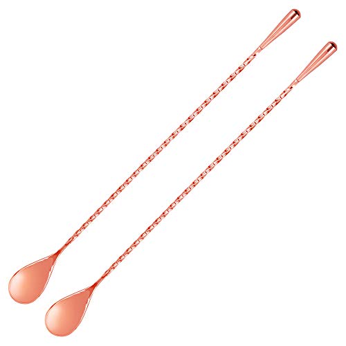 Product Cover Homestia 12 inches Mixing Spoon Stainless Steel Cocktail Bar Spoon Set of 2(Rose)