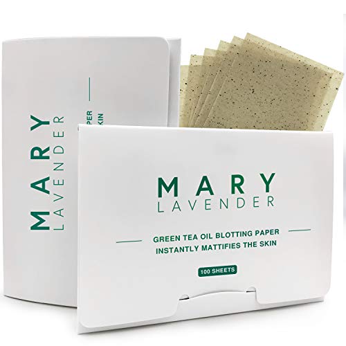 Product Cover Marylavender Oil Blotting Paper sheets with Green Tea for Face,100% Natural Absorbing Excess Shine Oil Tissues for Both Men Women,Prevent Blackhead Acne,Free of Synthetic Fragrances,200 Sheets(2 Packs