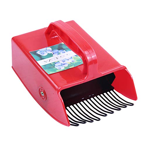 Product Cover GUGULUZA Plastic Berry Picker with Metallic Comb Blueberry Rake Scoop for Fruit Harvesting 24 x 14 cm (Red)