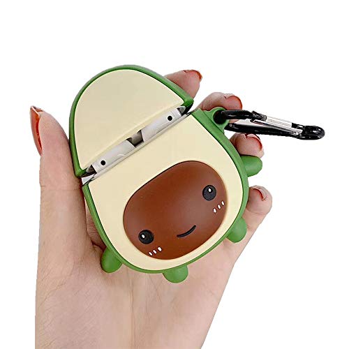 Product Cover Airpods Case, Gtinna 3D Cute Cartoon Airpods Cover Soft Silicone Rechargeable Headphone Cases,AirPods Case Protective Silicone Cover and Skin for Apple Airpods 1st/2nd Charging Case (Avocado)