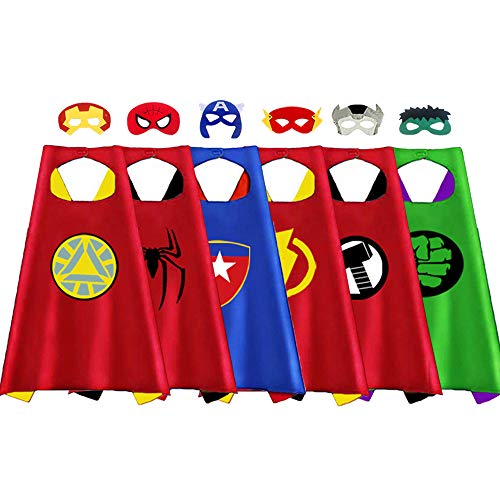 Product Cover Outdoor Toys for Toddlers Age 3-5 - Party Favor for Kids, Treasure Store Superhero Dress up Costumes Toys for 3-7 Year Old Boys Gifts for 3-7 Year Old Boys Girls Toddlers Costumes Party Supplies 6 Pcs