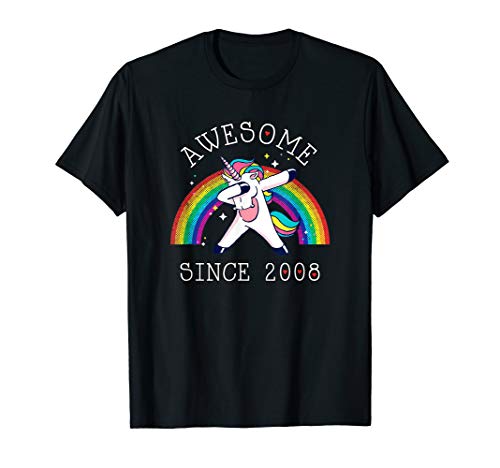 Product Cover Dabbing Unicorn Birthday Girl Gifts 11 Years Old Since 2008 T-Shirt