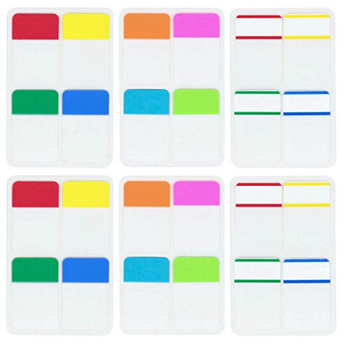Product Cover KIMCOME File Index Tabs 1 Inch Sticky Flags 480 Pcs, Colored Page Markers Self Adhesive, Repositionable Note Tabs for Documents, Books, Paper, Notebooks, Filing and Folders [24 Sets, 10 Colors]