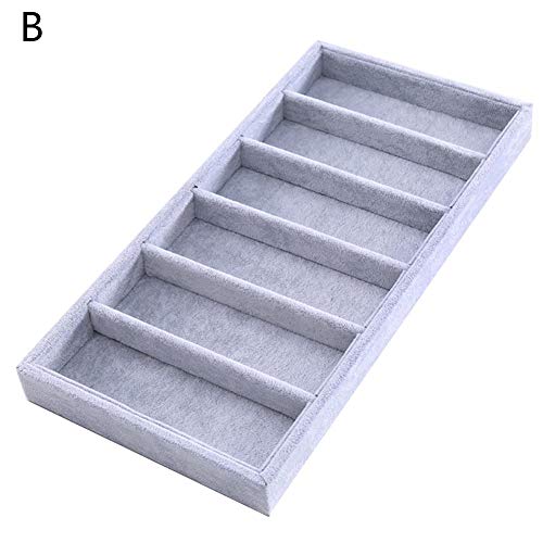 Product Cover Bulary 6 Compartments Eyeglass Display Organizer,Sunglass Storage Case Box Eyewear Display Tray Stand Jewelry Trays Open Top Flannel Inside