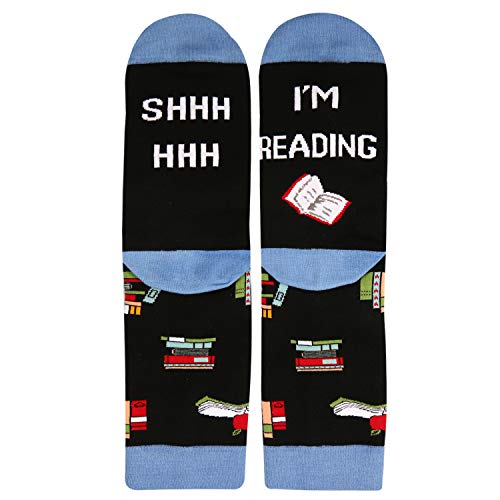 Product Cover Women's Novelty Funny Teacher School Book Socks for Readers and Bibliophiles
