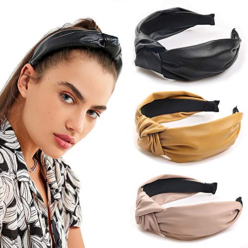 Product Cover Headbands Women Hair Head Bands - Accessories Cute Beauty Fashion Hairbands Girls Cross Vintage Head Hair Bands Knotted Wide Band For Women Wash Face Makeup Workout GYM Yoga Running