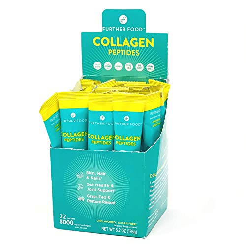 Product Cover Further Food Collagen Peptides Stick Packs | Grass-Fed, Pasture-Raised, Non-GMO, Paleo, Keto | Premium Hydrolyzed Collagen (Box of 22)