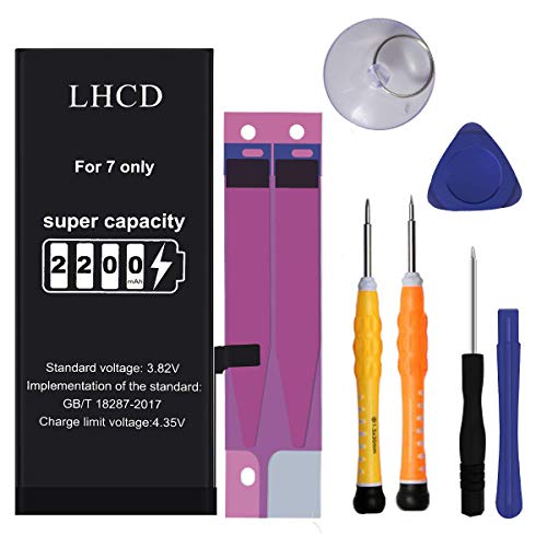 Product Cover LHCD New Battery for iPhone 7, 2200mAh High Capacity Li-ion Replacement Battery, Professional Full Set Repair Tool Kits and Instruction -[2 Year Warranty]