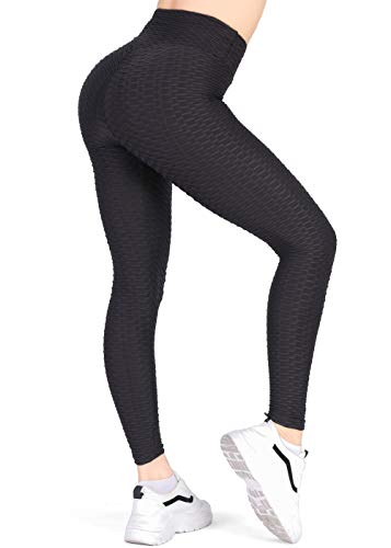 Product Cover Kamots Beauty Butt Lifting Leggings High Waisted Women Cellulite Stretchy Workout Yoga Pants Black