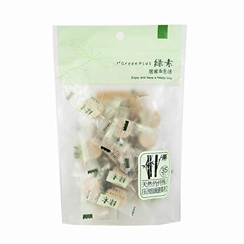 Product Cover 35 pcs Compressed Mask Disposable Mask Paper Natural Bamboo Fiber Skin Care Masks Home DIY Mask Skin Care Products Contains a Mask Bowl Available in Four Material