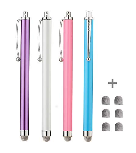Product Cover Stylus, CCIVV 4 Pcs Hybrid Mesh Fiber Tip Stylus Pens for Touch Screen Devices (5.3 inches-4pcs)