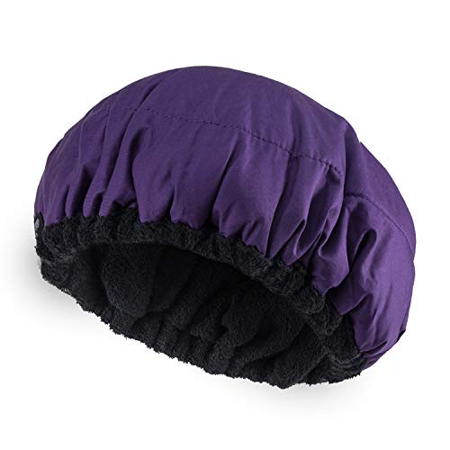 Product Cover Deep Conditioning Heat Cap Microwavable Heat Cap for Steaming Hair Styling and Treatment Steam Cap Steaming Haircare Therapy (Purple)