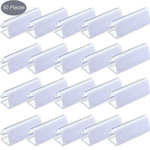 Product Cover Boao 50 Pieces Table Skirting Clips EC Model Tablecloth Clips for Table 3/4 Inch - 1 Inch with Hook and Loop for Indoor Outdoor Events