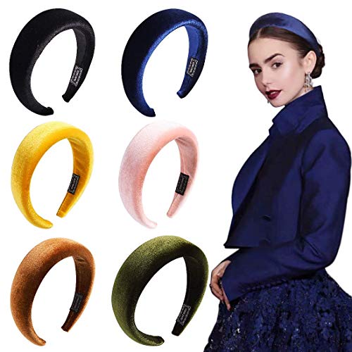 Product Cover Headbands Women Hair Head Bands - 6 Pcs Accessories Velvet Padded Head Bands Cute Beauty Fashion Hairbands Girls Vintage Hair Bands Boho Wide Band For Wash Face Makeup Workout GYM Yoga Running