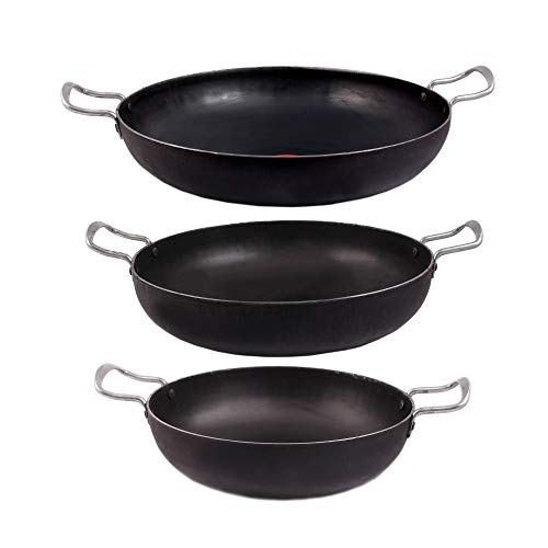 Product Cover KITCHEN SHOPEE Traditional Iron Kadai Combo: 3 Kadais of 3 Sizes (9 Inches, 10 Inches and 12 inches Diameter)