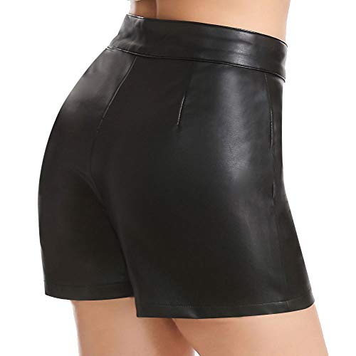Product Cover Everbellus Womens Casual Wide Leg Shorts High Waisted Faux Leather Shorts