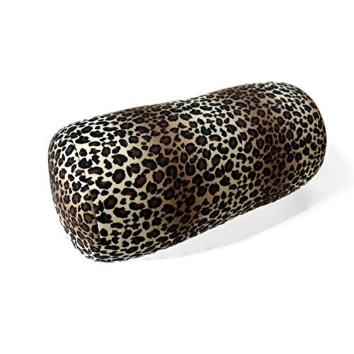 Product Cover Cushie Pillows 7 inches x 12 inches Microbead Bolster Squishy/Flexible/Extremely Comfortable Roll Pillow - Leopard