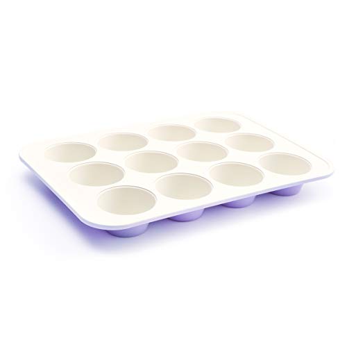 Product Cover GreenLife CC002524-001 Bakeware Ceramic Muffin Pan, Lavender