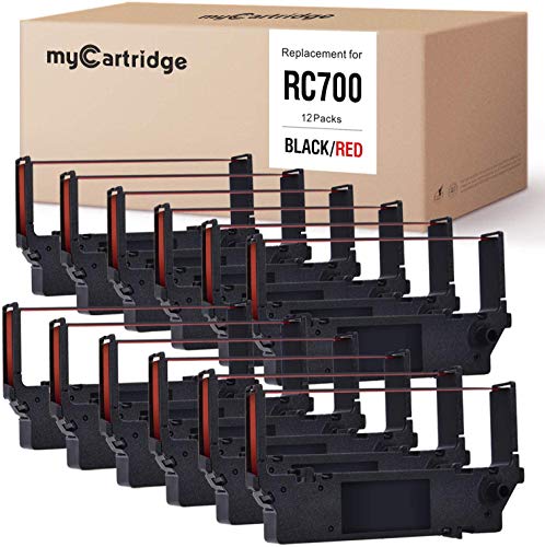 Product Cover myCartridge 12-Packs Compatible Ink Ribbon Replacement for Star RC700 SP700 SP712 SP712R SP717 SP742R SP747 SP740 (Black/Red)