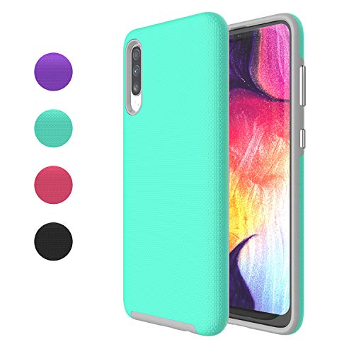 Product Cover Ownest Compatible Samsung Galaxy A50 Case Non-Slip Anti-Fall Dual Layer 2 in 1 Hard PC TPU with Protection Lightweight for Samsung Galaxy A50(6.4 Inch)-(Mint Green)