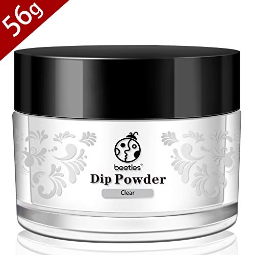 Product Cover Beetles Dip Powder Clear Nail Dipping Powder for French Nail Manicure Nail Art, Without UV LED Lamp Cured, Long Lasting, 56g (2 oz)