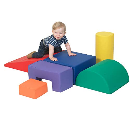 Product Cover Children's Factory Climb and Play 6-Piece Set, Primary Colors - Lightweight Soft Shapes to Climb and Crawl, Endless Building Possibilities Enhance Gross Motor Skills, Encourages Creativity/Imagination