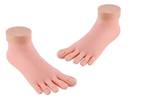 Product Cover Practice Fake Foot Model 1 Pair Flexible Soft Silicone Prosthetic Manicure Tool for Nail Art Training