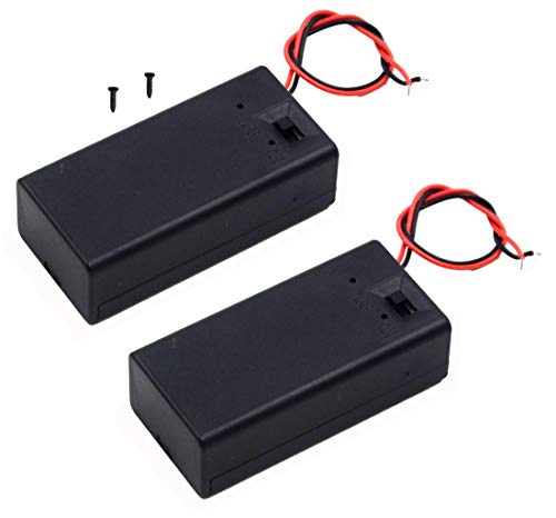 Product Cover LAMPVPATH (Pack of 2) 9v Battery Holder, 9 Volt Battery Holder with Switch, 9v Battery Case with Switch