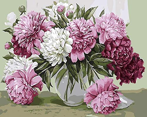 Product Cover Paint by Numbers for Adults Kits Flowers Adult Toy Color Oil Paint DIY Paintings Art Set for Beginner Wall Home Décor md