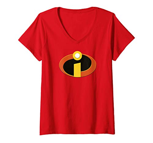 Product Cover Womens Disney Pixar Incredibles Logo Halloween Costume V-Neck T-Shirt