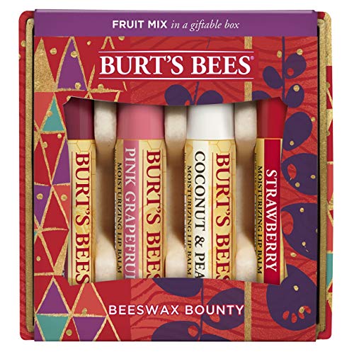 Product Cover Burt's Bees Beeswax Bounty Fruit Mix Lip Balm Holiday Gift Set, 4 Lip Balms - Pomegranate, Pink Grapefruit, Coconut & Pear And Strawberry