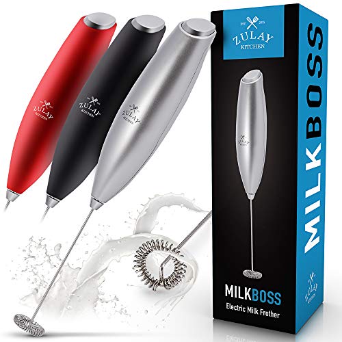 Product Cover NEW FASTER, STRONGER & LONGER LASTING TITANIUM Motor Milk Boss Milk Frother (No Stand Included) - Handheld Frother Whisk - High Powered Milk Foamer Frother Mini Blender for Coffee, Bulletproof® Coffee, Frappe, Latte, Matcha by Zulay (Titan