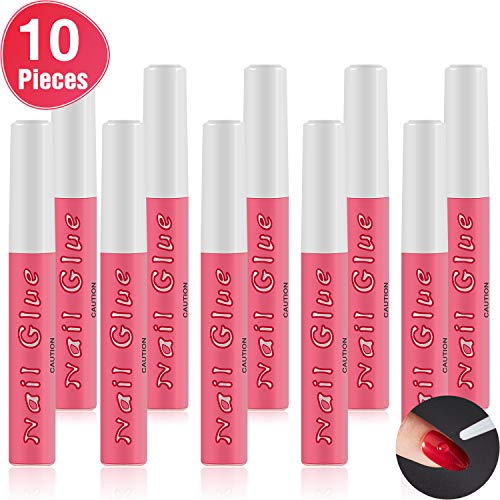 Product Cover 10 Pieces Nail Tip Glue Beauty False Adhesive Nail Glue Tip Nails Acrylic Glue for Nails Tips Make Up, 0.07 oz