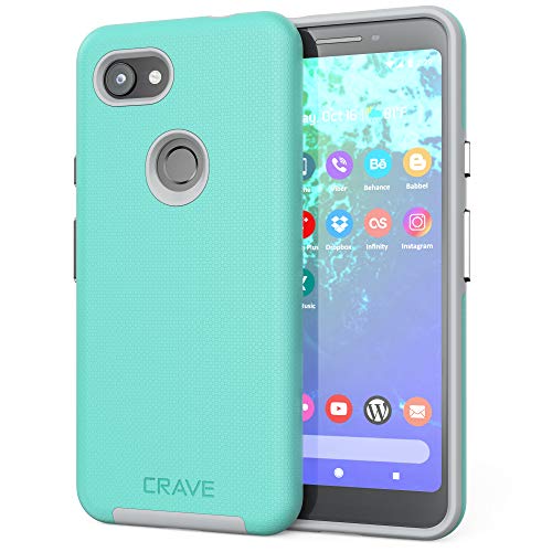 Product Cover Crave Pixel 3a Case, Crave Dual Guard Protection Series Case for Google Pixel 3a - Mint/Grey