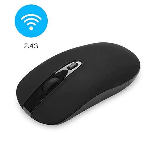 Product Cover Wireless Computer Mouse, Cimetech Slim Cordless Mouse for Laptop Ergonomic Optical with Nano Receiver USB Mouse for Laptop, Deskbtop, MacBook (BAT Black)