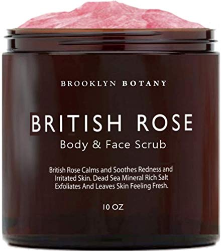Product Cover British Rose Body Scrub & Facial Sugar Scrub, Hand Scrub, Foot Scrub - Great for Sensitive Skin - Moisturize, Exfoliate, and Smell Great - 10 oz