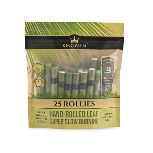 Product Cover King Palm - Hand Rolled Palm Leaf Wrap Rolls - Rollies Size - 25 Rolls/Pouch - (1)