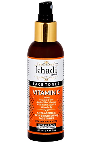 Product Cover Khadi Global Vitamin C & Apple Cider Vinegar Face Toner With Witch Hazel & Vitamin B3 Anti-Ageing & Skin Brightening Alcohol Free Face Toner Best Vitamin C Face Toner | Skin Fairness Toner 100ml