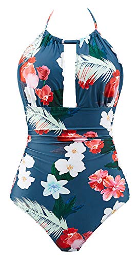 Product Cover B2prity Women One Piece Swimsuit Tummy Control Swimwear V Neck Bathing Suit