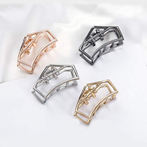 Product Cover VinBee 4 PACK Small Metal Hair Claw Clips Hair Catch Barrette Jaw Clamp for Women Half Bun Hairpins for Thick Hair