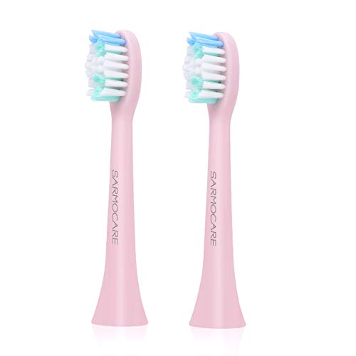 Product Cover Sarmocare Replacement Heads 2 Pack for Electric Toothbrush with 5 Modes (Pink)