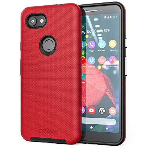 Product Cover Crave Pixel 3a Case, Crave Dual Guard Protection Series Case for Google Pixel 3a - Red