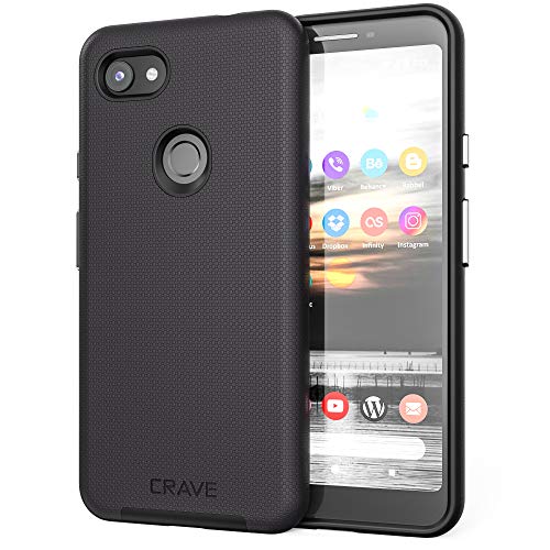 Product Cover Pixel 3a XL Case, Crave Dual Guard Protection Series Case for Google Pixel 3a XL - Black