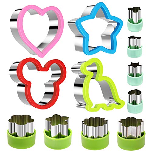 Product Cover Stainless Steel Sandwiches Cutter set, Mickey Mouse & Dinosaur & Heart & Star Shapes Sandwich Cutters Cookie Cutters Vegetable cutters-Food Grade Cookie Cutter Mold for Kids Suitable for Cakes Sandwic